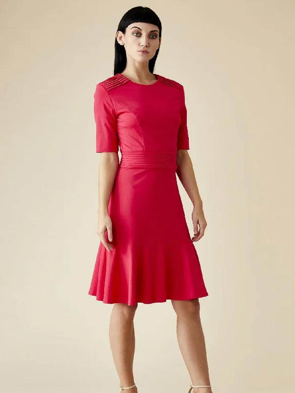 Olesya Lightweight Jersey Dress, Fuchsia