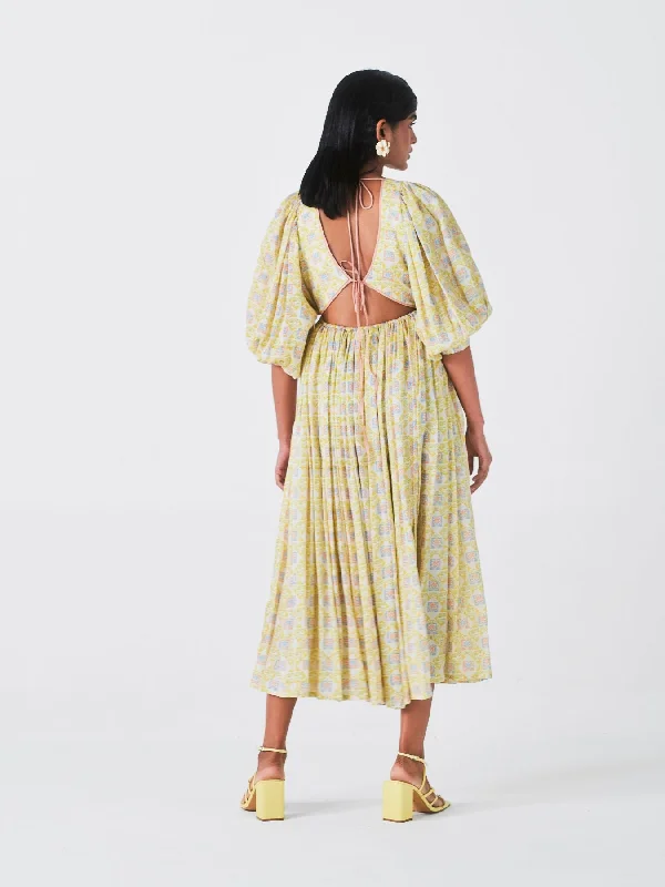 Nargis Rose Fibre Fabric Dress, Multicolour