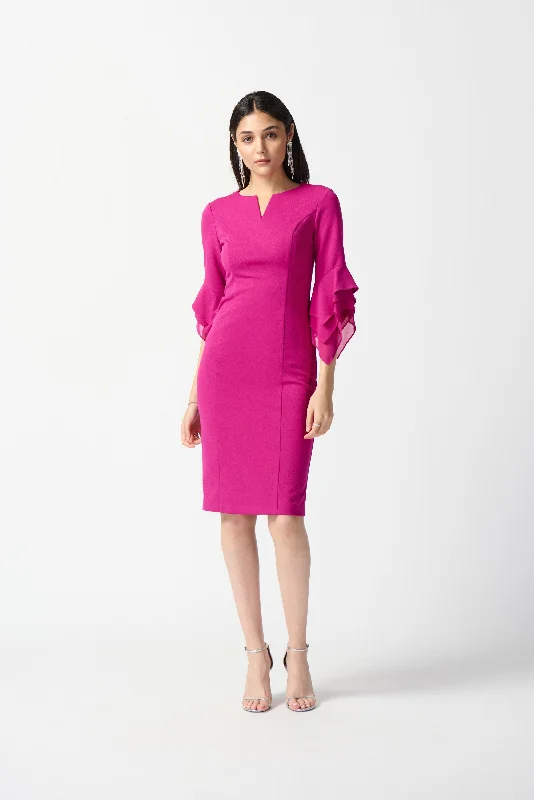 Joseph Ribkoff Ruffle Sleeve Sheath Dress Style 233771 - Opulence