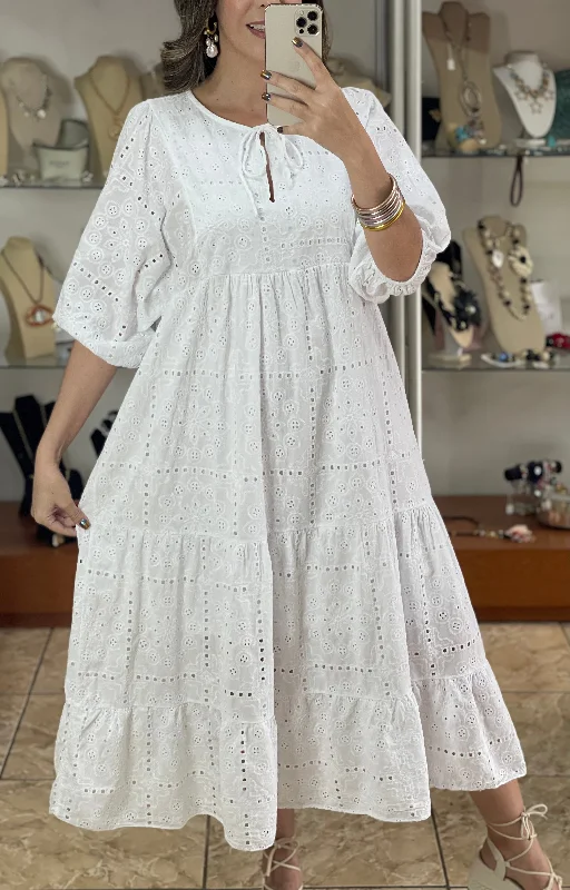 White Eyelet OS Dress