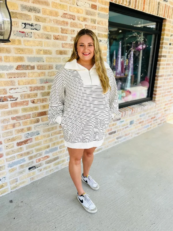 Cream stripe dress