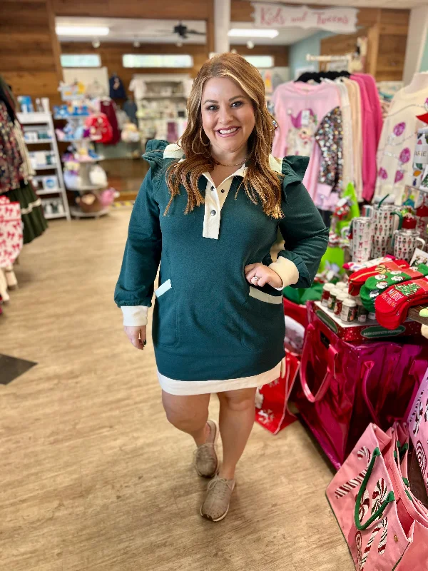D25421 dk green dress