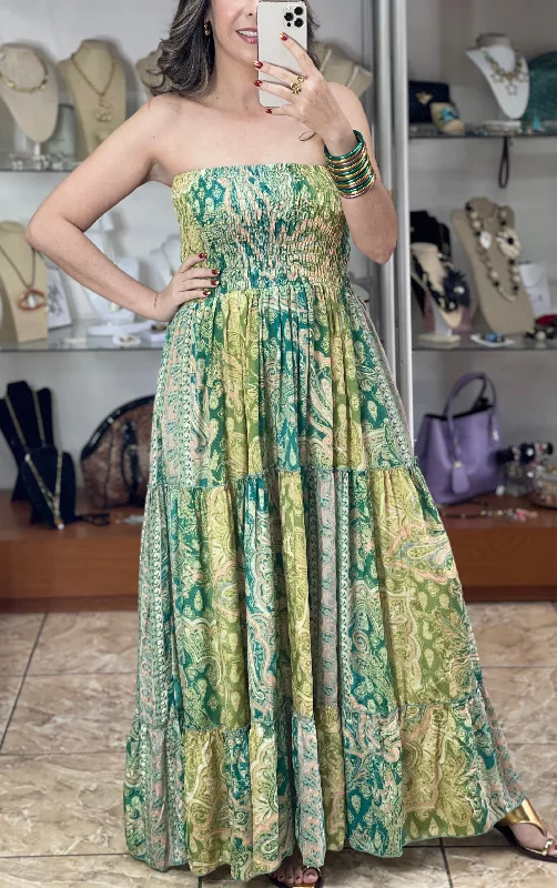 Strapless OS Maxi Boho Dress