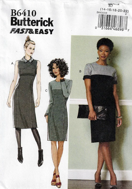 Butterick B6410 Womens EASY Princess Dress with Yoke Sewing Pattern Size 14 - 22 UNCUT Factory Folded (Copy)