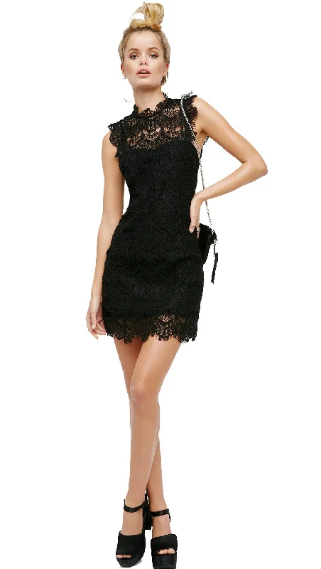 Free People Lace Daydream Bodycon Slip Dress Black