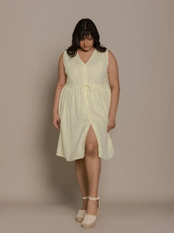 Piña Colada Season Dress, Butter Lemon