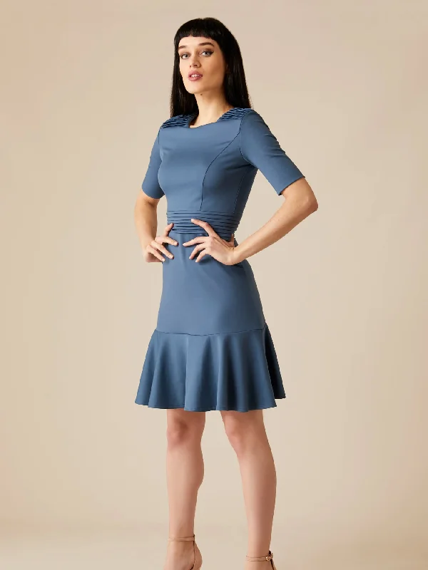 Olesya Cotton Blend Dress, Sage Blue