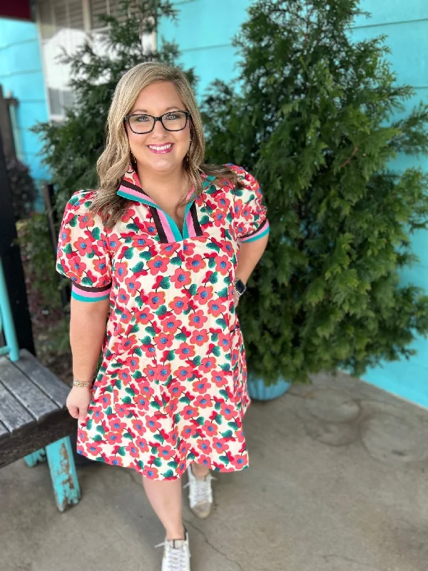 Poppy, Please! Striped Collar Dress