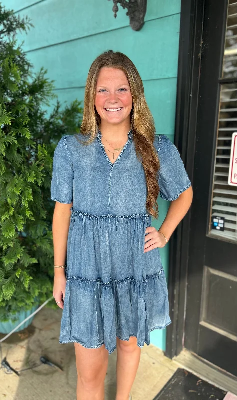 SY7161 Denim Blue Dress