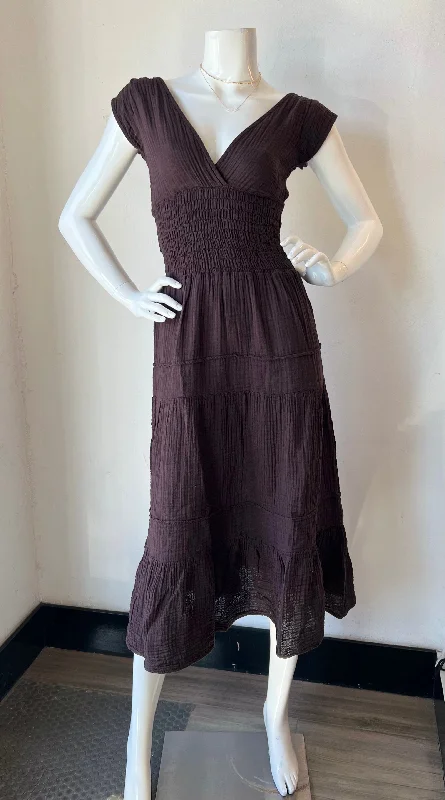 Felicite - Smocked Dress - Bark