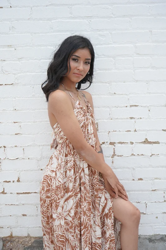 Miami Floral Halter Dress