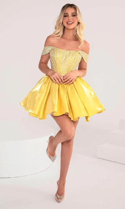 Portia and Scarlett PS24762 - Corset-Style Jeweled Cocktail Dress