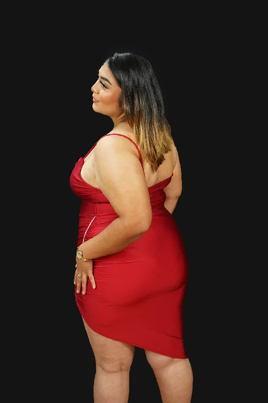 Saturday Night Plus Size Satin Knit Dress
