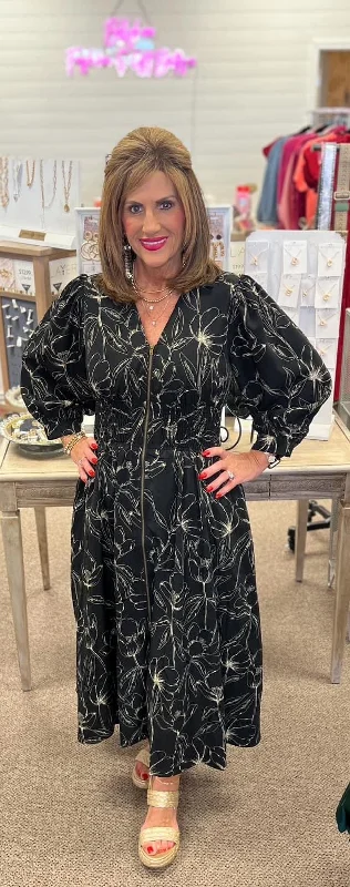 D25164 front zip dress