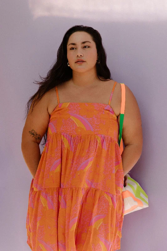 Mini Rell Dress in Day Glow Hibiscus