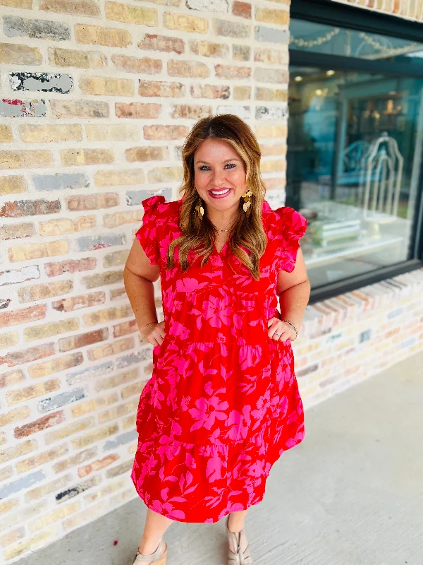 A0717 Red Mix Dress