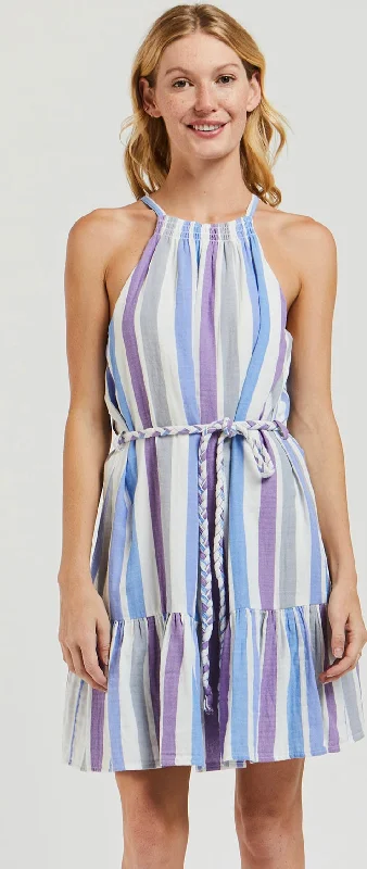 Velvet Heart- Venice Lavender Stripe Halter Dress