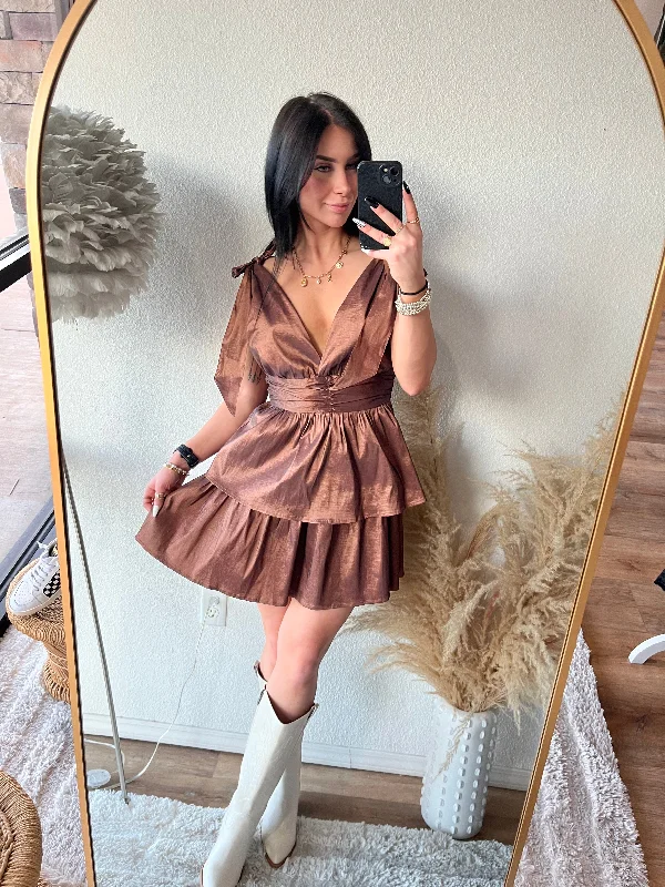 Iris Dress in Bronze