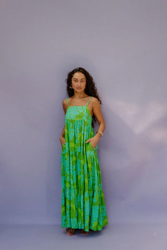Maxi Rell Dress in Teal Kokio