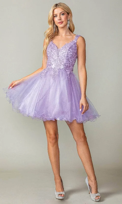 Dancing Queen 3377 - Lace Embellished Cocktail Dress