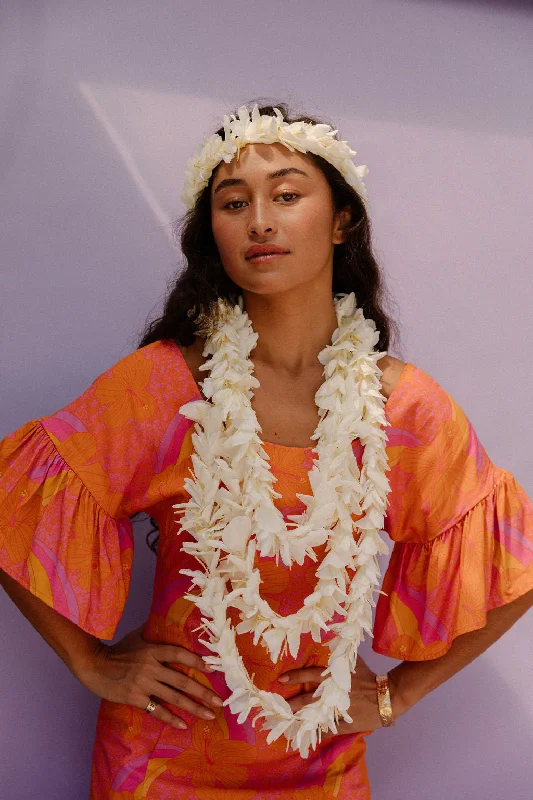 Edith Dress in Day Glow Hibiscus