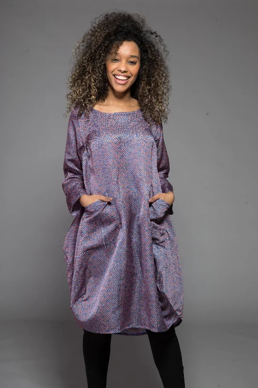Roshan Dress Hand Block Printed in Bamboo Linen Last 2 in Size S/M