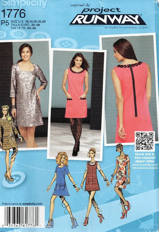 Simplicity 1776 PROJECT RUNWAY Womens A Line Dress Out Of Print Sewing Pattern Sizes 12 - 20 UNCUT Factory Folded