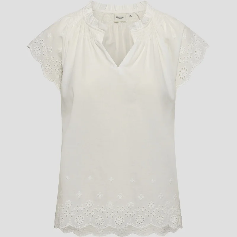 Agusta Shirt - White Trendy Short Sleeve Tunic