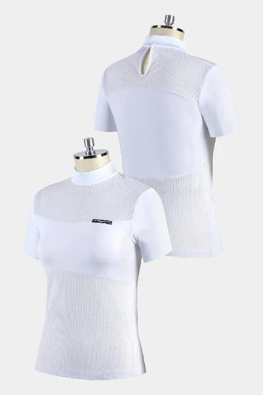 Animo Belmenhorn White Texturised Short Sleeve Competition Shirt Relaxed Fit Short Tunic