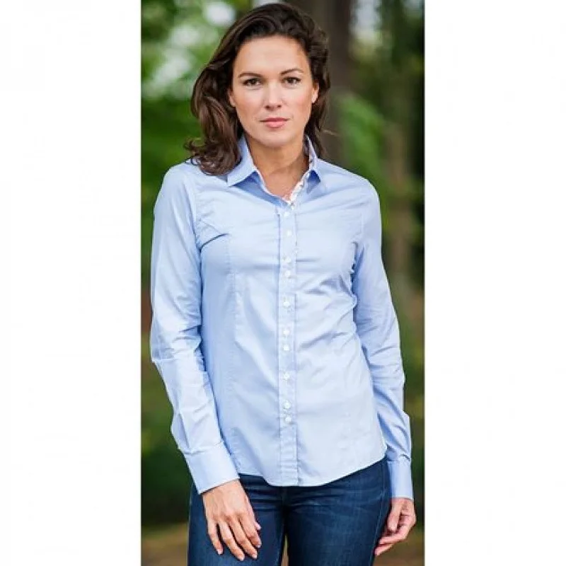 Baleno Mary Ladies Shirt Blue/Flower-UK16 Soft Flowing Short Shirt