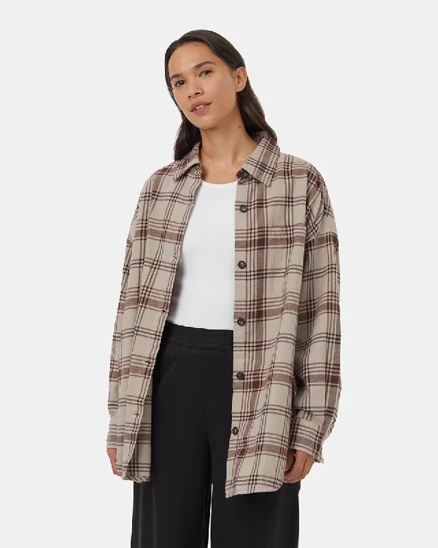 Fernwood Flannel Shirt Classic Short Sleeve Blouse