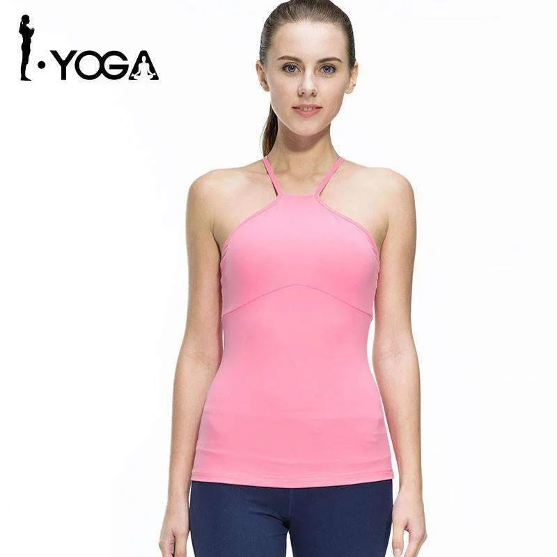 Fitness Women Sleeveless Shirts Jogging Vest Gym Sports Running Clothes Tight Yoga Top with Breathable Quick Dry Spandex Classic Short Sleeve Blouse