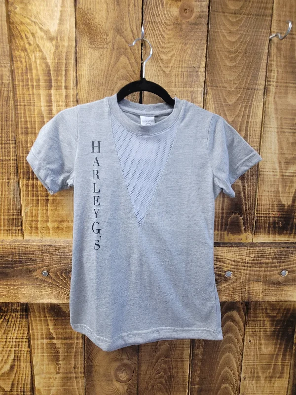 Grey Mesh vneck tshirt Fashionable Short Sleeve Shirt