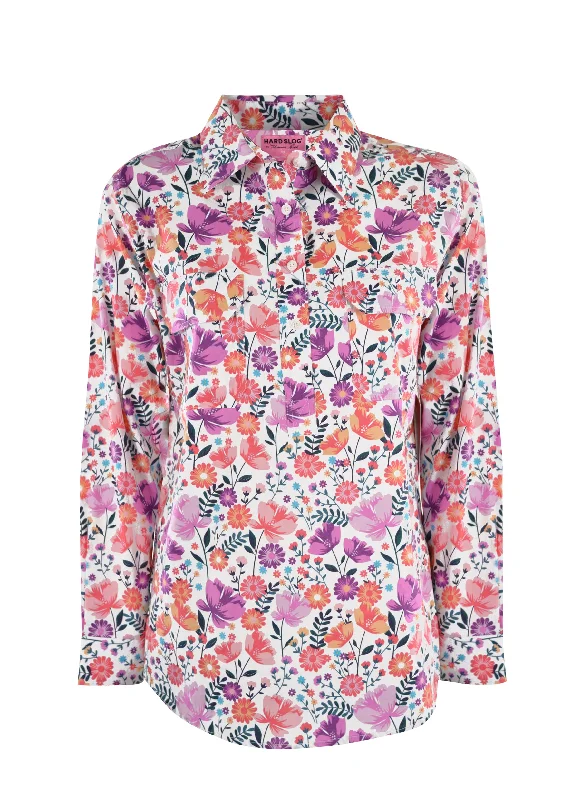 Hard Slog Ladies Printed Half Placket L/S Shirt - H1S2101035 Casual Button-Down Short Shirt