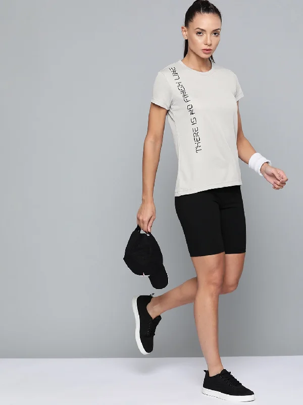 HRX By Hrithik Roshan Running Women Wet Weather Rapid-Dry Typography Tshirts Stylish Short Sleeve Top