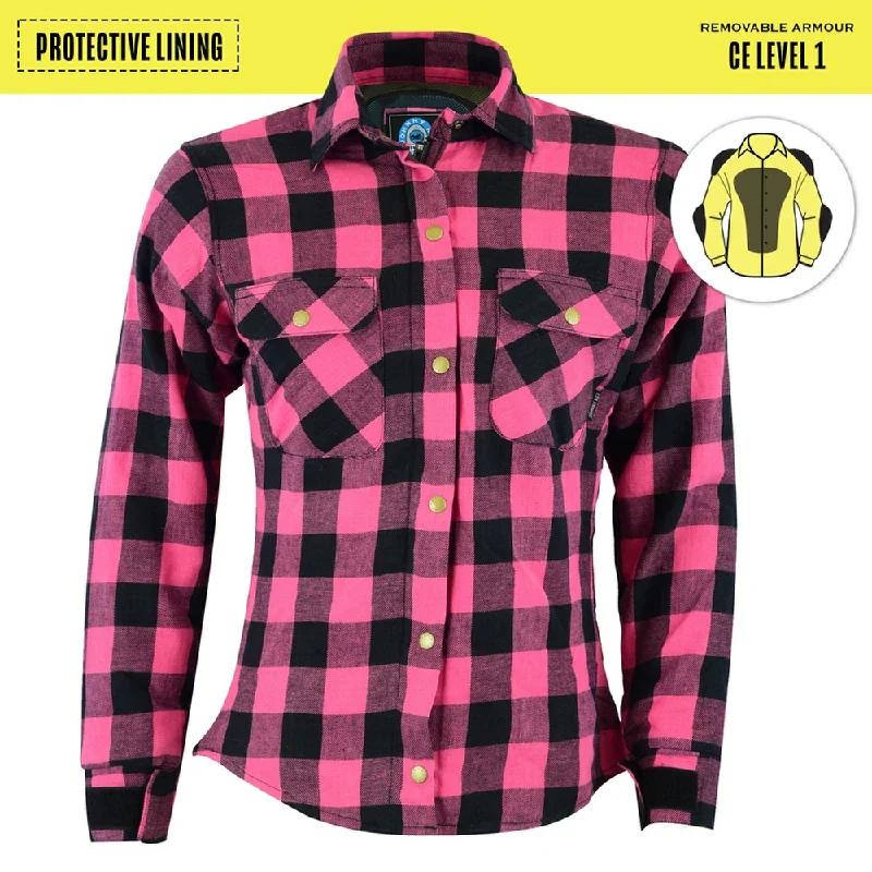 Johnny Reb Womens 'waratah' Plaid Protective Shirt - Reinforced With Protective- Fibre-JRS10004 Cozy Plain Short Sleeve