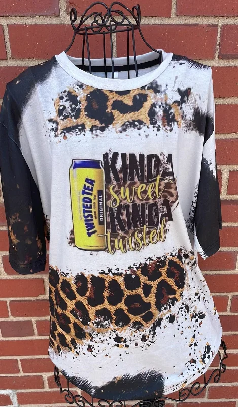 Kinda Sweet Kinda Twisted Cheetah Print Shirt Trendy Print Short Sleeve