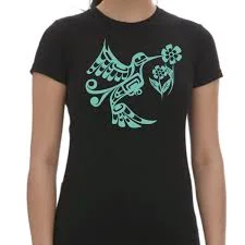 Ladies T- Shirt Hummingbird  By Francis Dick Comfortable Short Sleeve Tee