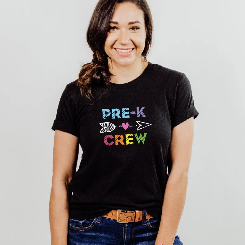 Pre-K Crew Back to School Shirt for Preschool Teachers | Back to School Teacher Shirts Comfortable Fitted Short Sleeve