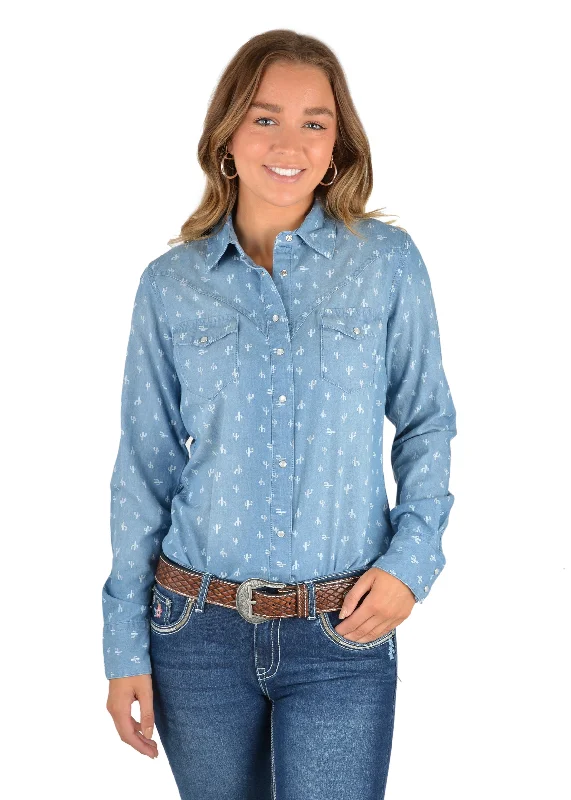 Pure Western Ladies Adriana Western L/S Shirt - P2S2127627 Elegant Silk Short Shirt