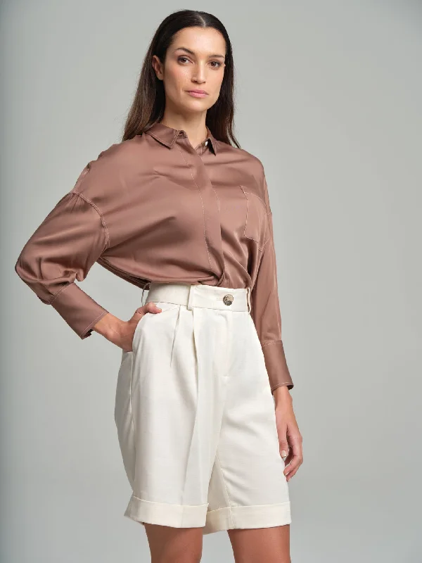 Shirt blouse with loose sleeves Soft Cotton Short Tee