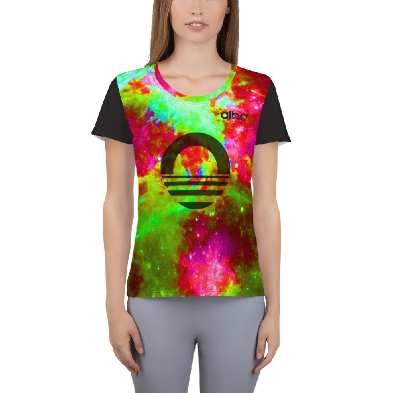 Women's Light Weight Shirt - Nebula Trendy Short Sleeve Tunic