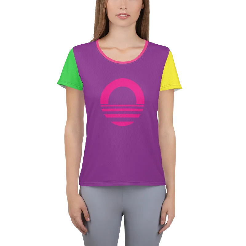 Women's Light Weight Shirt - Neon Fashionable Draped Short Sleeve