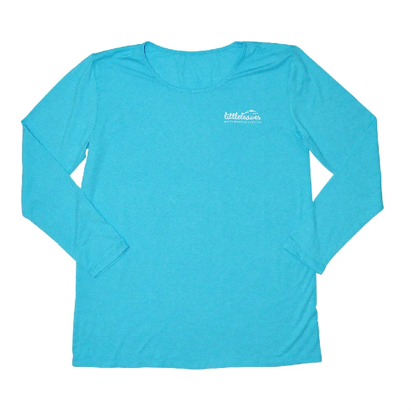 Womens Sun Protective Shirt-Brilliant Cerulean Blue Comfortable Short Sleeve Tunic