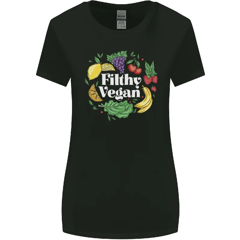 A Filthy Vegan Womens Wider Cut T-Shirt Hooded Caped Shawl Collar