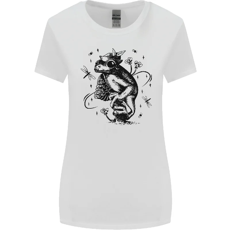 A Frog on a Mushroom Womens Wider Cut T-Shirt Fitted T-Shirt Seamless Stretchy