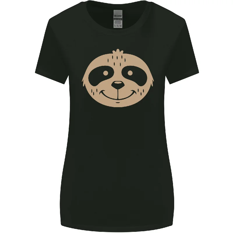 A Funny Sloth Face Womens Wider Cut T-Shirt Chenille Blend Fleece Blend Nylon Blend