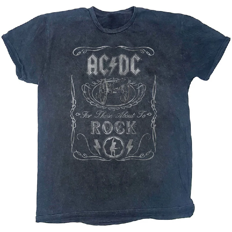 AC/DC | Official Band T-Shirt | Cannon Swig (Dip-Dye) Boxy Fit Fitted Loose