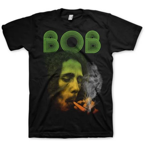 Bob Marley | Official Band T-Shirt | Smoking Da Erb Fleece Nylon Spandex