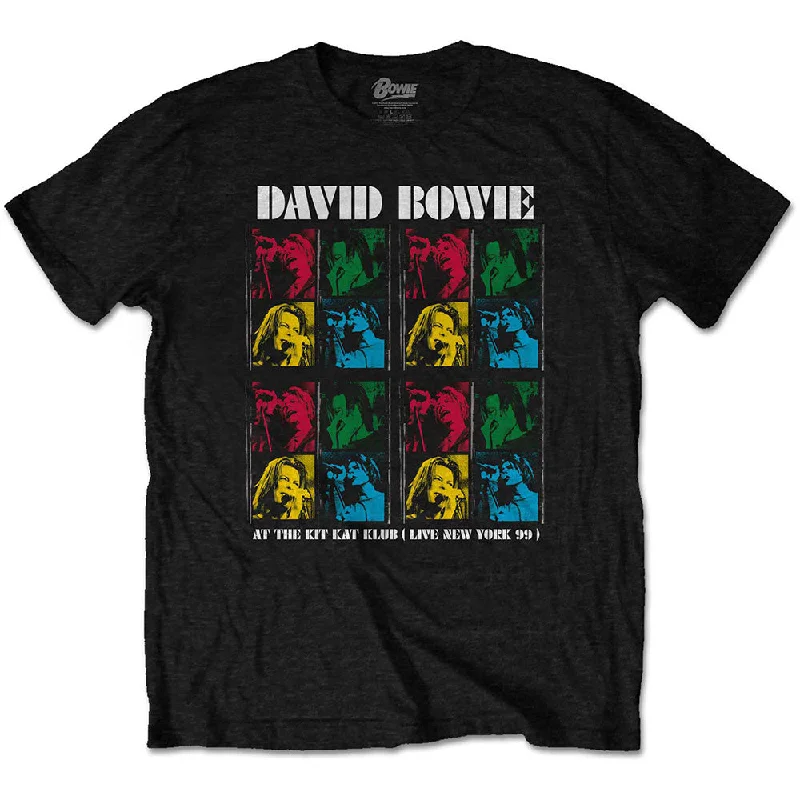 David Bowie | Official Band T-Shirt | Kit Kat Klub V-Neck T-Shirt Long Sleeve Cotton